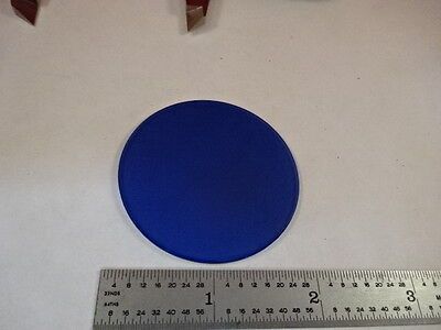 MICROSCOPE PART BLUE DULL GLASS LARGE ROUND FILTER OPTICS AS IS #M6-A-66