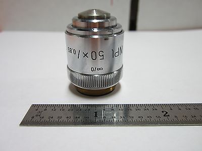 MICROSCOPE OPTICAL PART OBJECTIVE LEITZ GERMANY 50X INFINITY OPTICS BIN#8Z-85