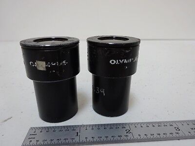 MICROSCOPE PART LOT EYEPIECES OLYMPUS 15X + RETICLE OPTICS AS IS BIN#N8-H-02