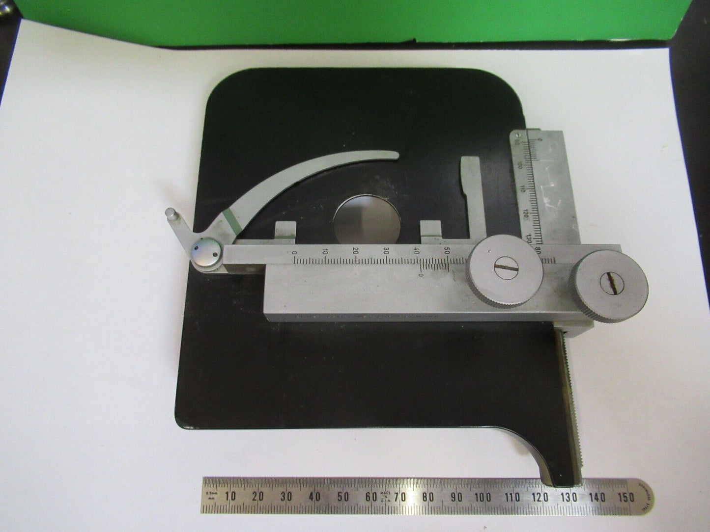 ERNST LEITZ GERMANY XY STAGE TABLE MICROSCOPE PART OPTICS AS PICTURED #Z8-A-09