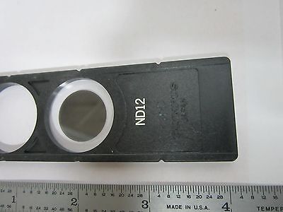 MICROSCOPE ND12 FILTER SLIDE OLYMPUS JAPAN OPTICS AS IS BIN#K5-08