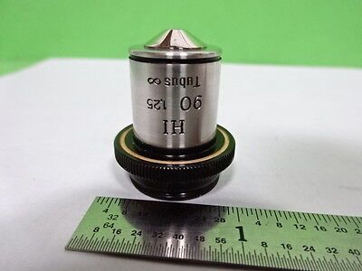 MICROSCOPE PART OBJECTIVE CARL ZEISS GERMANY HI 90X OPTICS AS IS #AE-28