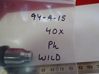 WILD HEERBRUGG SWISS 40X PH DARK PHASE OBJECTIVE MICROSCOPE PART OPTICS &94-A-15