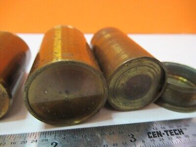 FOR PARTS LOT ANTIQUE BRASS OBJECTIVE CAN MISMATCHED MICROSCOPE PARTS &7B-B-128