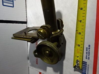 ANTIQUE 1880's BRASS MATTHEWS LONDON FRAME TABLE MICROSCOPE PART AS IS &96-02