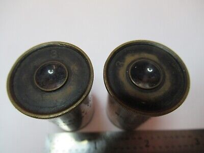 LOT ANTIQUE "3" BAUSCH LOMB EYEPIECES OPTIC MICROSCOPE PART AS PICTURED &G1-A-55