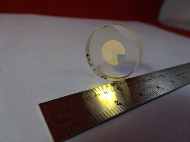 OPTICAL ZERODUR PART FLAT LENS COATED for LASER RING GYRO OPTICS AS IS #91-42