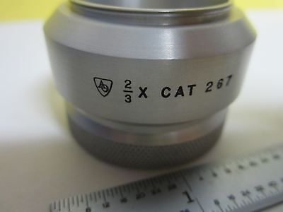 MICROSCOPE PART STEREO OBJECTIVE 2/3X AO CAT 267 AMERICAN OPTICS AS IS BIN#U4-01