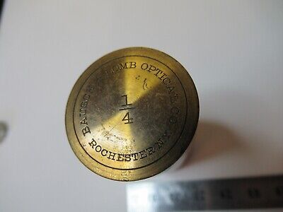 EMPTY ANTIQUE BRASS OBJECTIVE CAN BAUSCH LOMB 1/4 MICROSCOPE AS PICTURED 14-C10