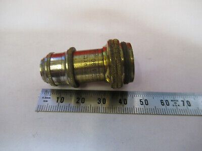 ANTIQUE BRASS OBJECTIVE 1/12 LEITZ WETZLAR MICROSCOPE PART AS PICTURED &87-FT-59