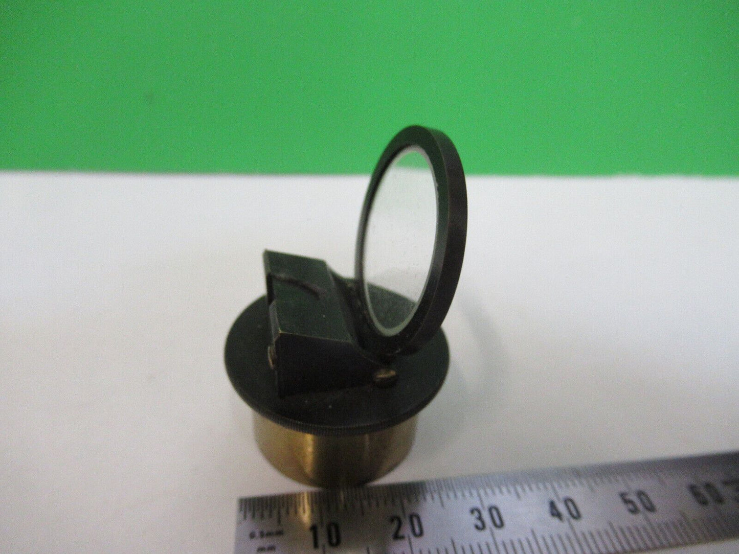 ANTIQUE BRASS EYEPIECE PRISM LENS RARE MICROSCOPE PART AS PICTURED &R6-A-06