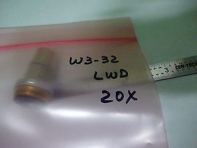 MICROSCOPE PART OBJECTIVE LWD 20X ACHROMAT AMERICAN OPTICS AS IS  BIN#W3-32