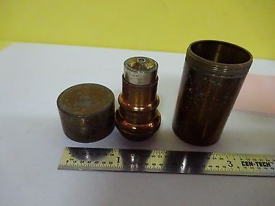 MICROSCOPE PART ANTIQUE OBJECTIVE BRASS BAUSCH LOMB OPTICS AS IS BIN#X3-42