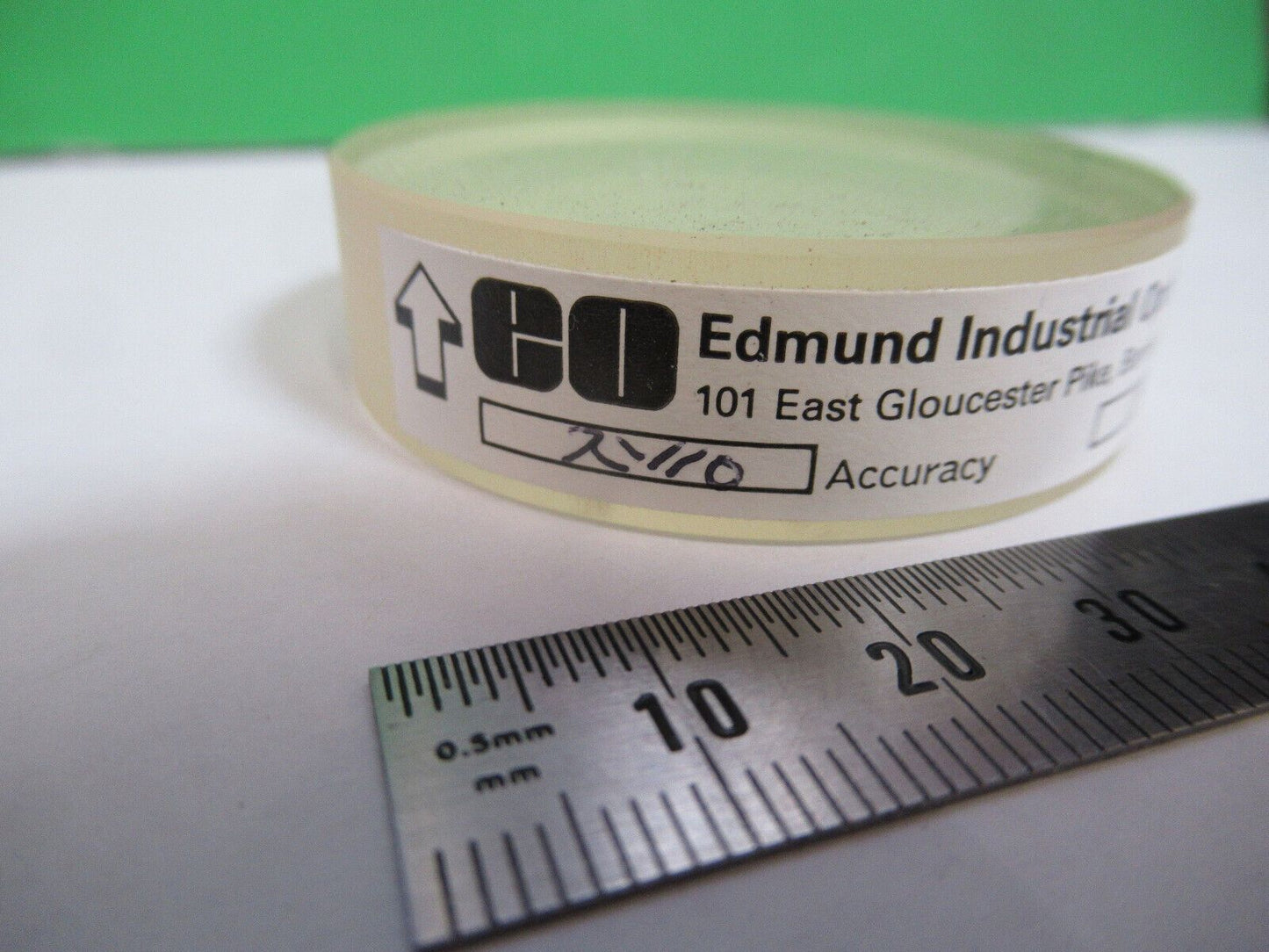 OPTICAL FLAT ZERODUR EDMUNDS INDUSTRIAL OPTICS 1/10 WAVE AS PICTURED #H3-A-38