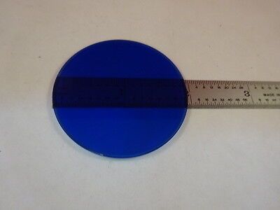 MICROSCOPE PART BLUE GLASS LARGE ROUND FILTER OPTICS AS IS #M6-A-63