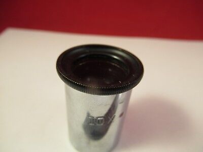 UNKNOWN MAKER 10X OCULAR EYEPIECE OPTICS MICROSCOPE PART AS PICTURED &66-A-79