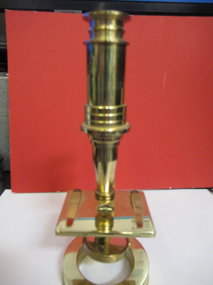 ANTIQUE DISPLAY BRASS COLLECTABLE MINI MICROSCOPE OPTICAL AS PICTURED &R3-C-31