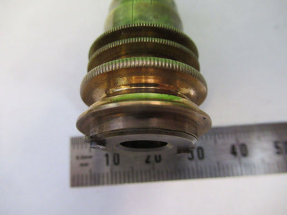 ANTIQUE BRASS GRUNOW RARE OBJECTIVE LENS MICROSCOPE PART AS PICTURED &R9-B-08