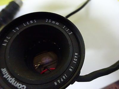 MICROSCOPE PART OPTICAL COMPUTAR 25 mm TV LENS CAMERA OPTICS AS IS BIN#P7-13