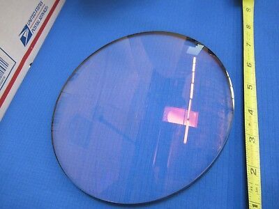 HUGE OPTICAL GLASS LENS 7.5" DIAMETER 6" FL MIL SPEC OPTICS AS PICTURED &FT-3-42