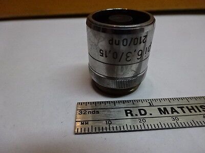 MICROSCOPE PART REICHERT AUSTRIA OBJECTIVE EPI 6.3X /210 OPTICS AS IS #81-103