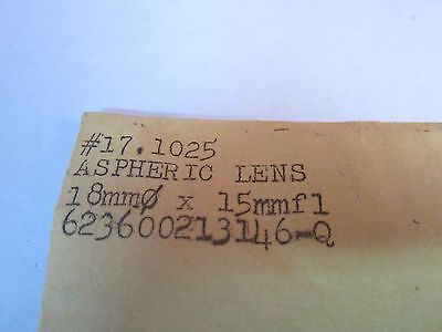 OPTISCHE ASPHERISCHE LINSE 18 mm DURCHMESSER FL 15 mm LASEROPTIK BIN#3K