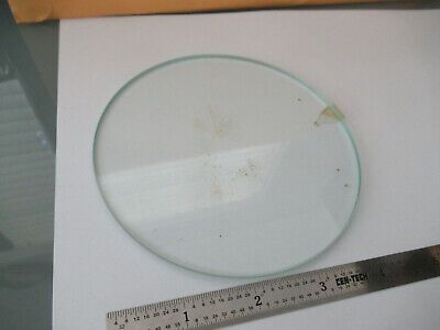 ROUND GLASS PLATE STAGE [dirty] MICROSCOPE PART AS PICTURED #F2-A-26