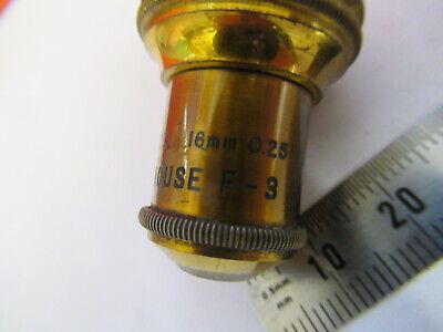 ANTIQUE BRASS BAUSCH LOMB OBJECTIVE 16mm MICROSCOPE PART AS PICTURED #F6-B-90