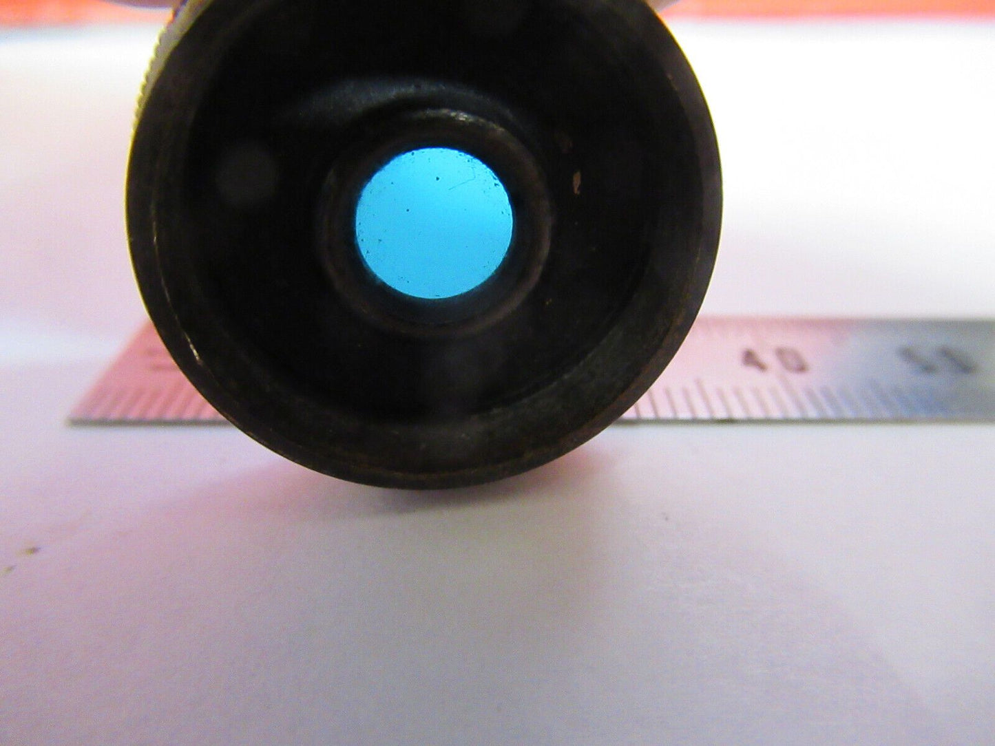 RARE BLUE FILTER OCULAR EYEPIECE LENS  MICROSCOPE PART AS PICTURED &S9-A-87