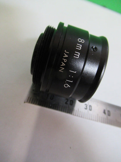 8mm JAPAN CAMERA LENS OPTICS MICROSCOPE PART AS PICTURED &R1-A-38