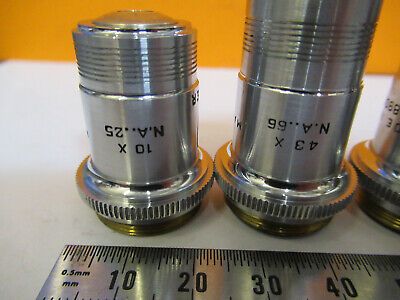 LOT SPENCER OBJECTIVE 10X 43X 97X MICROSCOPE PART OPTICS AS PICTURED AO #P4-A-23