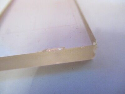 GLASS BLOCK WITH GRID PATTERN OPTICS MICROSCOPE PART AS PICTURED &Q1-A-60