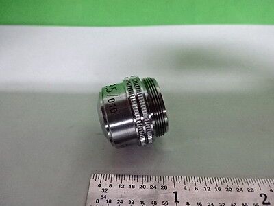 MICROSCOPE PART OBJECTIVE LEITZ WETZLAR GERMANY 3.5X OPTICS AS IS B#4-DT-A-4