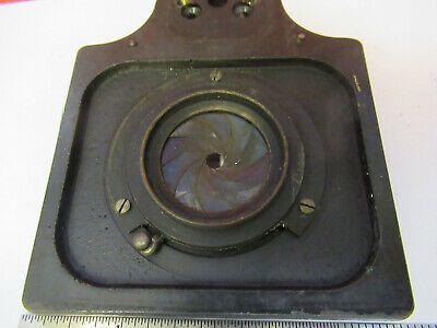 FOR PARTS ANTIQUE BRASS BAUSCH LOMB STAGE MICROSCOPE PART AS PICTURED &A7-B-20