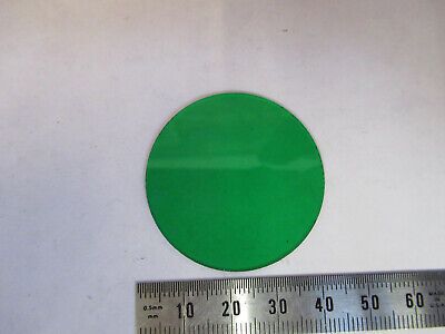 OPTICAL GLASS GREEN FILTER MICROSCOPE PART OPTICS AS PICTURED #93-A-35