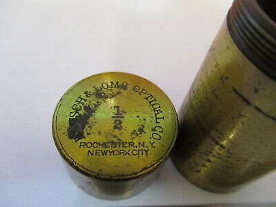 ANTIQUE BAUSCH LOMB EMPTY BRASS OBJECTIVE CAN MICROSCOPE AS PICTURED P6-A-97