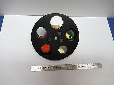 OPTICAL WYKO INTERFEROMETER FILTER WHEEL VERY NICE OPTICS AS PICTURED &85-34A