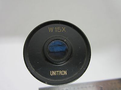 OPTICAL MICROSCOPE PART EYEPIECE UNITRON W15X JAPAN OPTICS BIN#A5-B-30