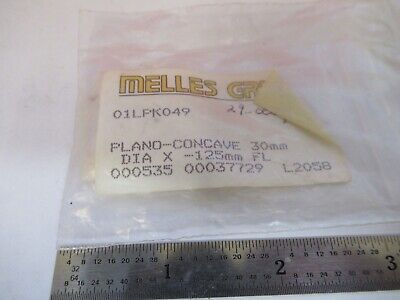 OPTICAL MELLES GRIOT LENS PLANO CONCAVE 30mm DIA -125mm FL AS PICTURED &Q1-A-91