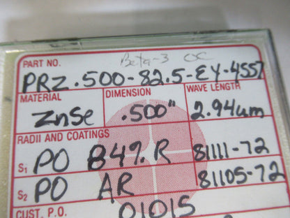 OPTICAL ZINC SELENIDE ZnSe LENS INFRARED LASER POWER OPTICS AS PICTURED &H3-A-88