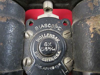 VINTAGE VERY EARLY BINOCULARS OPTICS BIASCOPE WOLLENSAK ROCHESTER NY AS IS