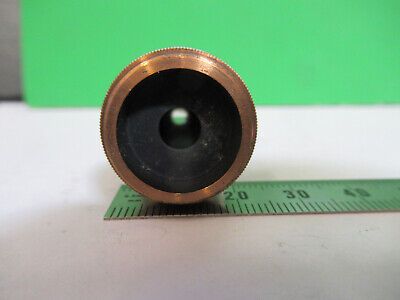 ANTIQUE ERNST LEITZ BRASS OBJECTIVE OPTICS MICROSCOPE PART AS PICTURED &Q9-A-33