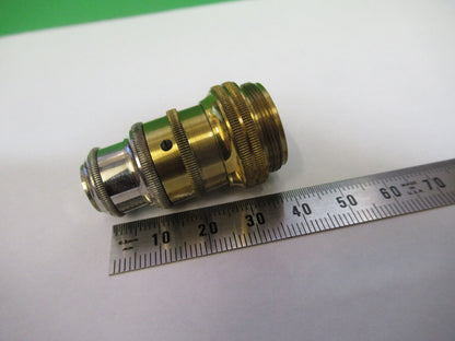 ANTIQUE BRASS ERNST LEITZ POL OBJECTIVE MICROSCOPE PART AS PICTURED #R6-A-70