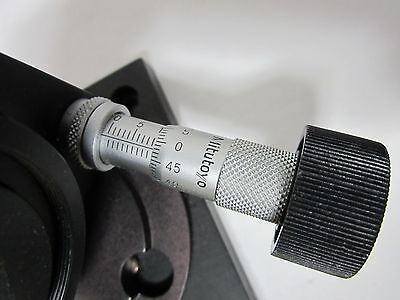 OPTICAL COATED FILTER LENS + MICROMETER IN ORIEL MOUNT LASER OPTICS  BIN#Q2-09