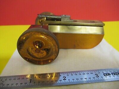 ANTIQUE BRASS SPENCER BUFFALO STAGE MICROMETER MICROSCOPE PART AS PIC &FT-6-150