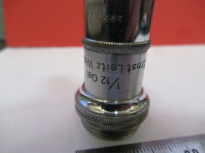 ANTIQUE LEITZ WETZLAR LENS 1/12 OBJECTIVE MICROSCOPE PART AS PICTURED &B3-B-44