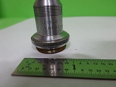 FOR PARTS MICROSCOPE OBJECTIVE SPENCER 10X OPTICS AS IS BIN#K1-M-11