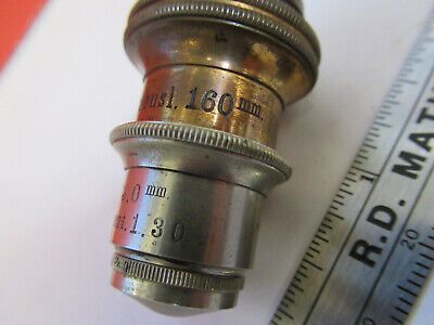 ANTIQUE CARL ZEISS GERMANY OBJECTIVE 3mm MICROSCOPE PART AS PICTURED &8Z-A-124