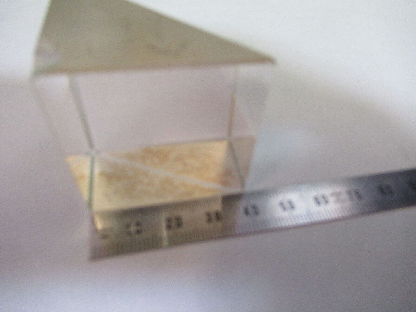 FOR PARTS OPTICAL LARGE GLASS  PRISM [chipped] OPTICS AS PICTURED W9-A-23