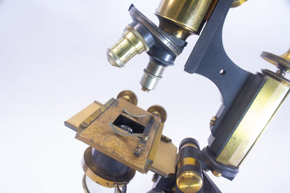 Rare Joseph Long London Microscope from the 1800s with Unusual Tripod Design